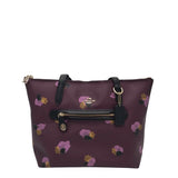 COACH FLORAL TOTE HANDBAG PLUM PURPLE 13”x9”x3”
