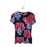 TED BAKER FLORAL TEE DESIGNER TOP NAVY PINK SMALL