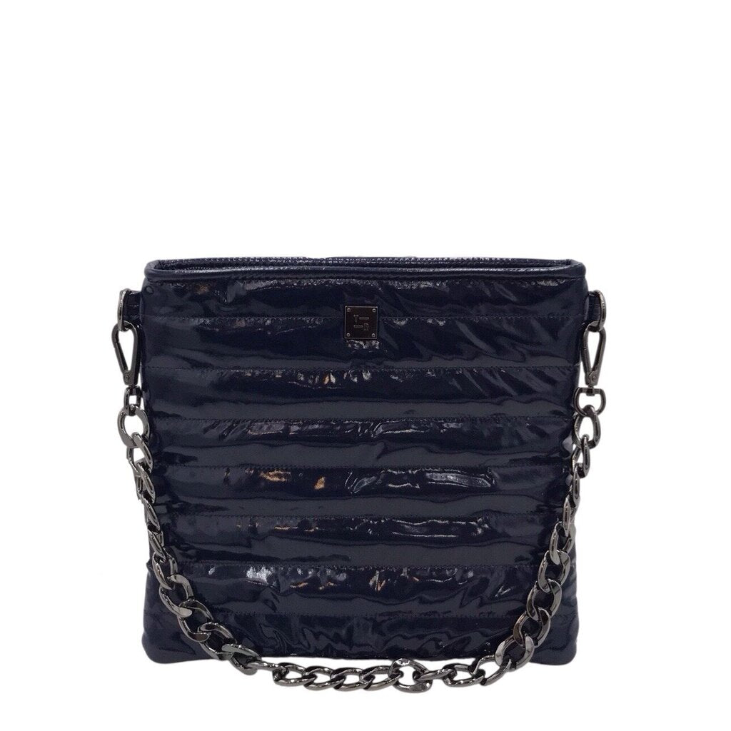 CHAIN STRAP HANDBAG NAVY 10.5x10”x0.5