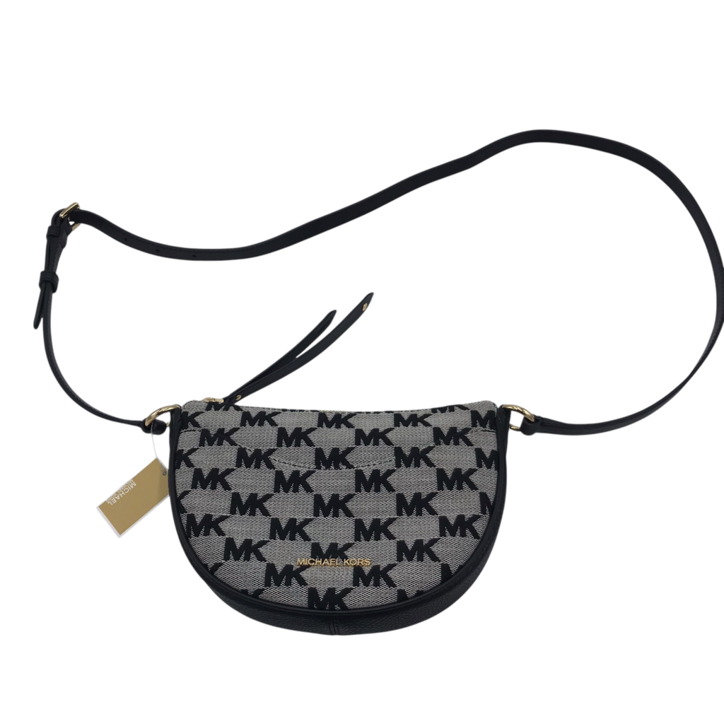 MICHAEL KORS NWT$398 MONOGRAM CROSSBODY HANDBAG BLACK GREY