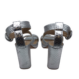ANTONIO MELANI HEEL STRAPS SHOES SILVER 9.5M