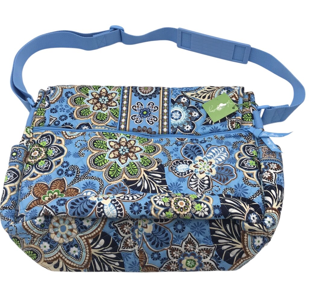 VERA BRADLEY NWT$84 MESSAGE BAG HANDBAG BLUE WHITE