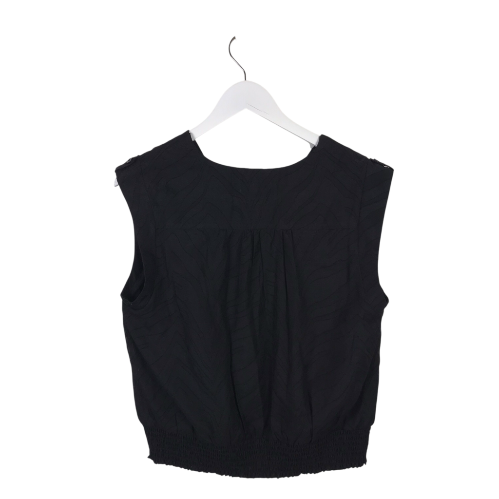 MARC NEW YORK NWT$49 EMBROIDERED SLEEVELESS TOP BLACK MEDIUM