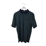 TRAVIS MATHEW POLO SHORT SLEEVE MEN SHIRT GREEN NAVY LARGE