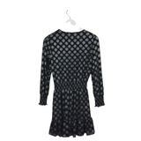 MICHAEL MICHAEL KORS PRINT LONG SLEEVE DRESS BLACK SILVER XSMALL