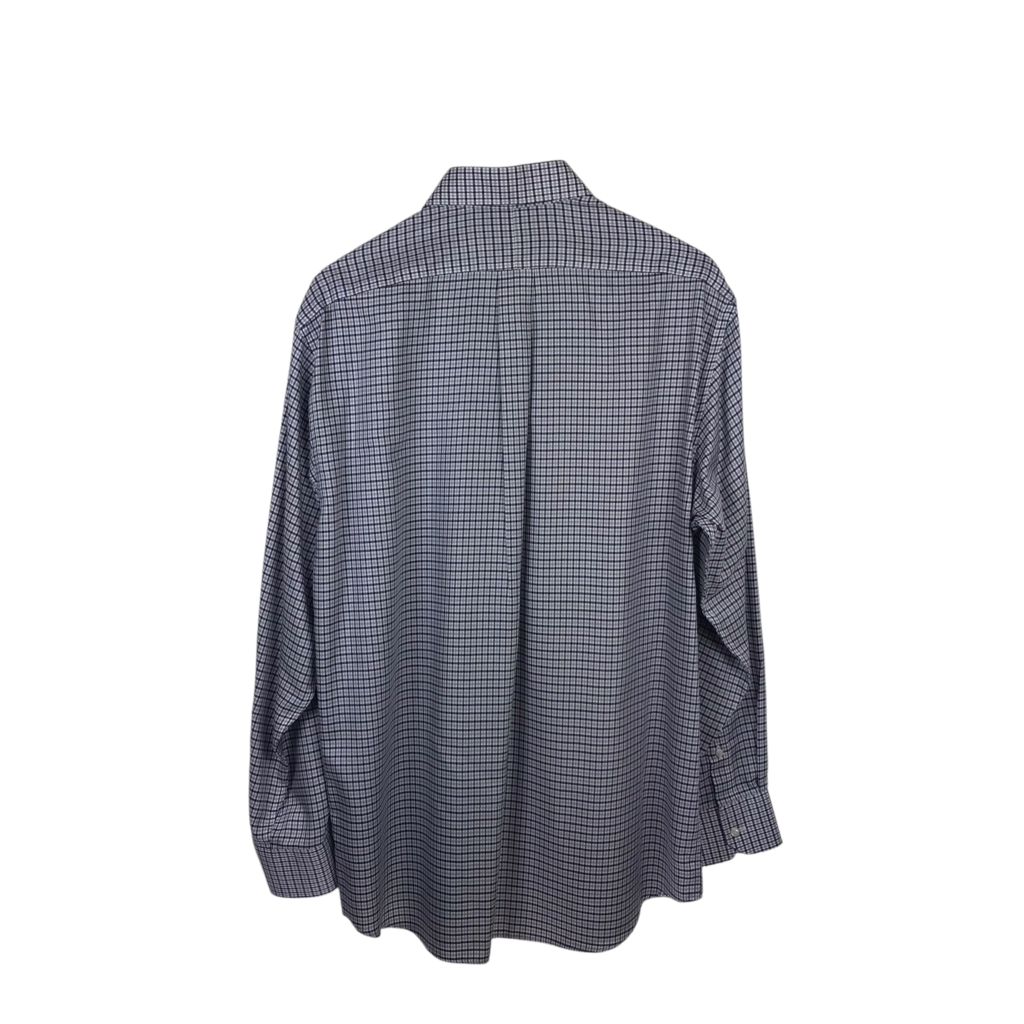 CREMIEUX PLAID LONG SLEVE MEN SHIRT WHITE NAVY XLARGE