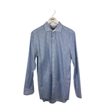PERRY ELLIS PRINT LONG SLEEVE MEN SHIRT SKY WHITE LARGE