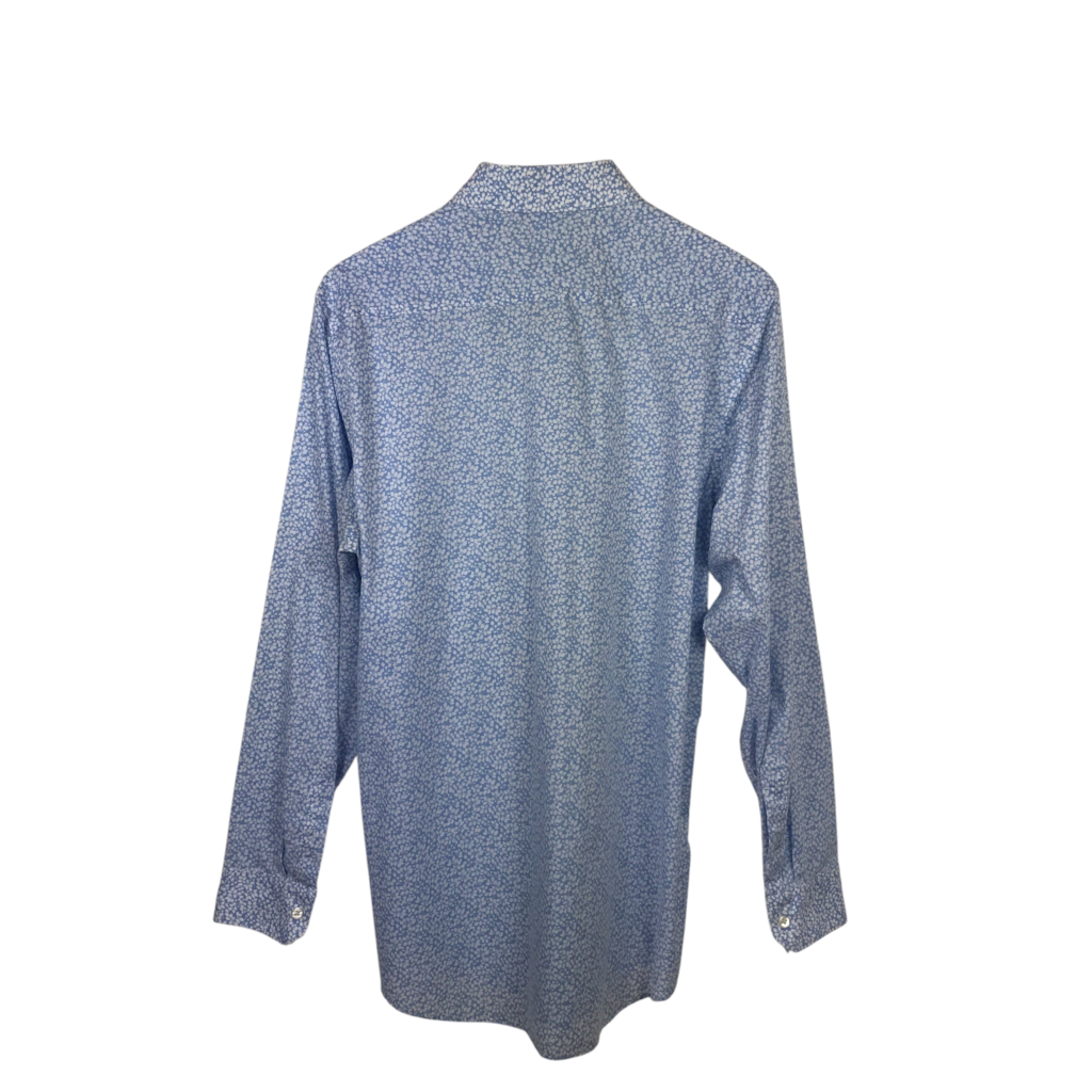 PERRY ELLIS PRINT LONG SLEEVE MEN SHIRT SKY WHITE LARGE