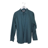 MURANO PLAID LONG SLEEVE MEN SHIRT GREEN WHITE XLARGE