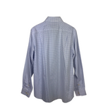 HART SCHAFFNER MARX PLAID LONG SLEEVE MEN SHIRT WHITE BLUE LARGE