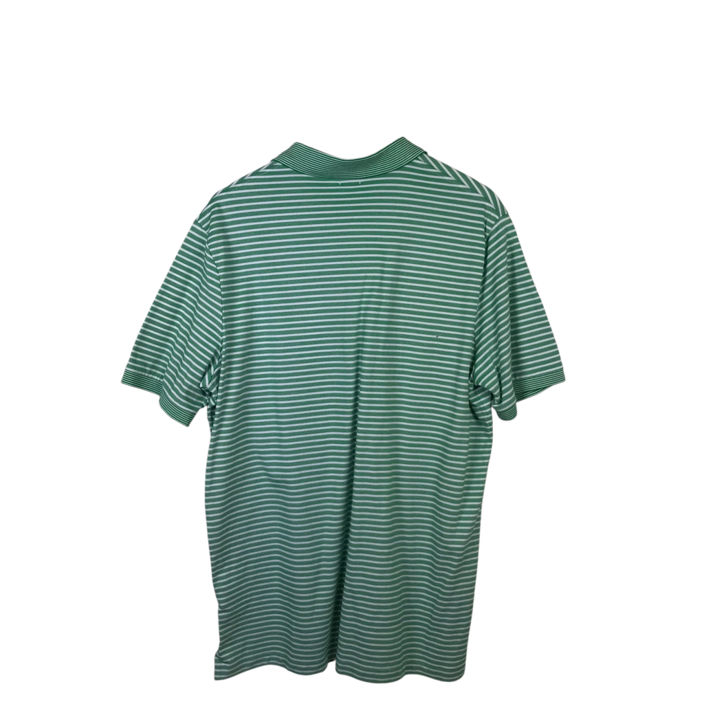 POLO RALPH LAUREN STRIPE POLO MEN SHIRT GREEN WHITE LARGE