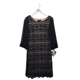 R&M RICHARDS NWT LACE 3/4 SLEEVE DRESS BLACK 8