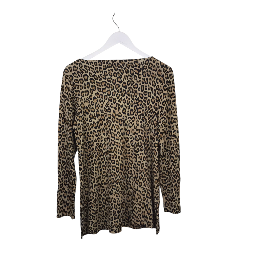 CHICO'S NWT$70 LONG SLEEVE TOP TAN BLACK 1