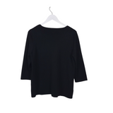CHICO'S BEADED 3/4 SLEEVE TOP BLACK 1