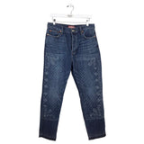 LUCKY BRAND BANDANA PRINT FRAYED JEANS BLUE WHITE 10R