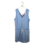LOU & GREY NWT TERRY STRIPE SLEEVELESS DRESS SKY WHITE MEDIUM