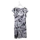 TALBOTS NWT FLORAL CAP SLEEVE DRESS BLACK WHITE PM