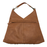 LEATHER WOVEN HANDBAG TAN
