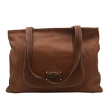 LEATHER TOTE HANDBAG BROWN