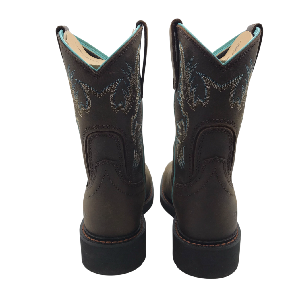ARIAT STEEL TOE WESTERN BOOTS BROWN BLUE 6.5