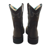 ARIAT STEEL TOE WESTERN BOOTS BROWN BLUE 6.5
