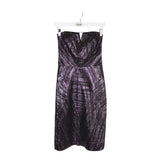 MILLY STRAPLESS MINI METALLIC DESIGNER DRESS SILVER BLACK 2