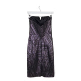 MILLY STRAPLESS MINI METALLIC DESIGNER DRESS SILVER BLACK 2