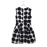 GRACIA DOTS MINI SLEEVELESS DESIGNER DRESS BLACK WHITE LARGE