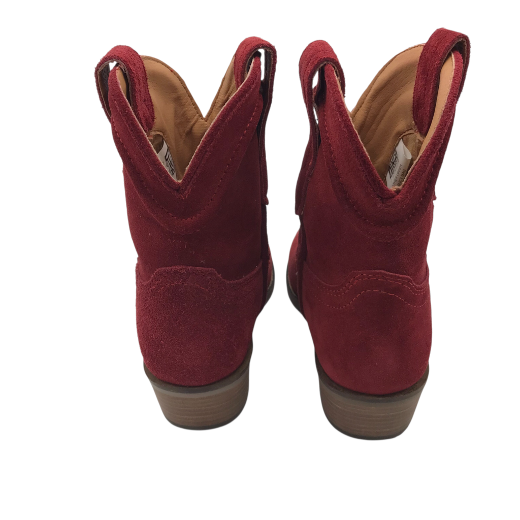 DINGO SUEDE ANKLE BOOTIES BOOTS RED 6