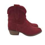 DINGO SUEDE ANKLE BOOTIES BOOTS RED 6
