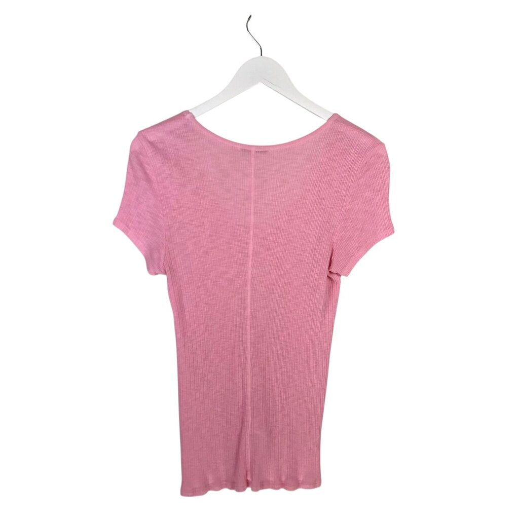 MICHAEL STARS SHORT SLEEVE TEE DESIGNER TOP PINK OS
