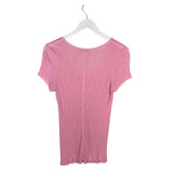 MICHAEL STARS SHORT SLEEVE TEE DESIGNER TOP PINK OS