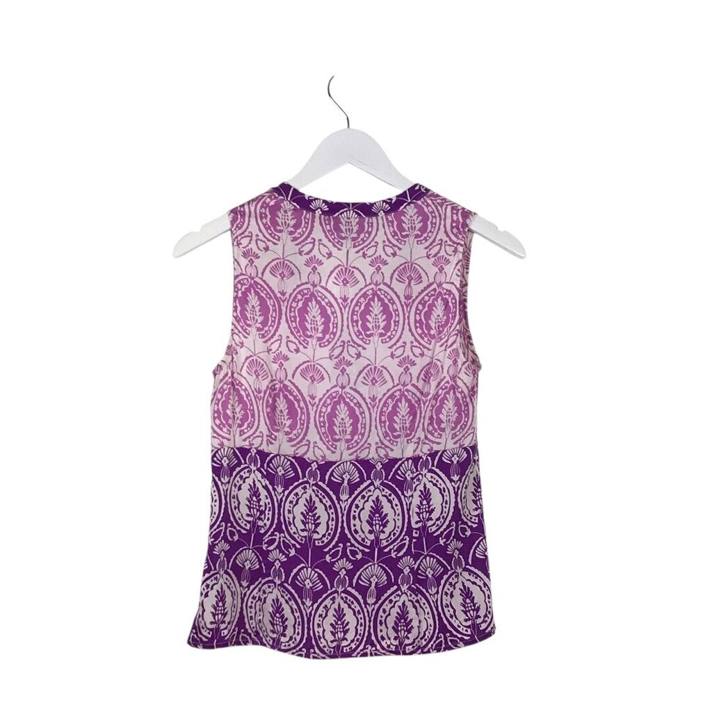 ETCETERA PRINT SLEEVELESS DESIGNER TOP PURPLE WHITE 2