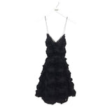 LAUNDRY BY SHELLI SEGAL NWT$275 ROSETTES SLEEVELESS DESIGNER DRESS BLACK 2