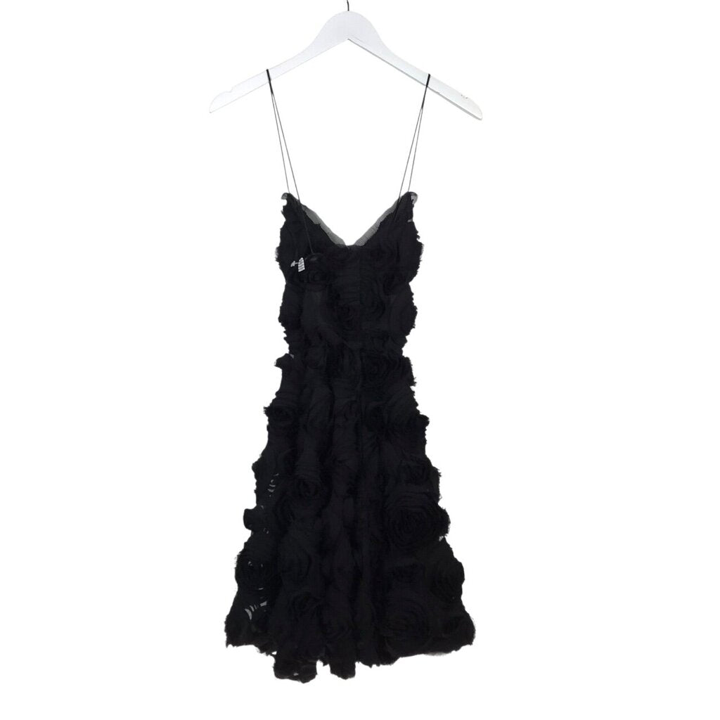 LAUNDRY BY SHELLI SEGAL NWT$275 ROSETTES SLEEVELESS DESIGNER DRESS BLACK 2