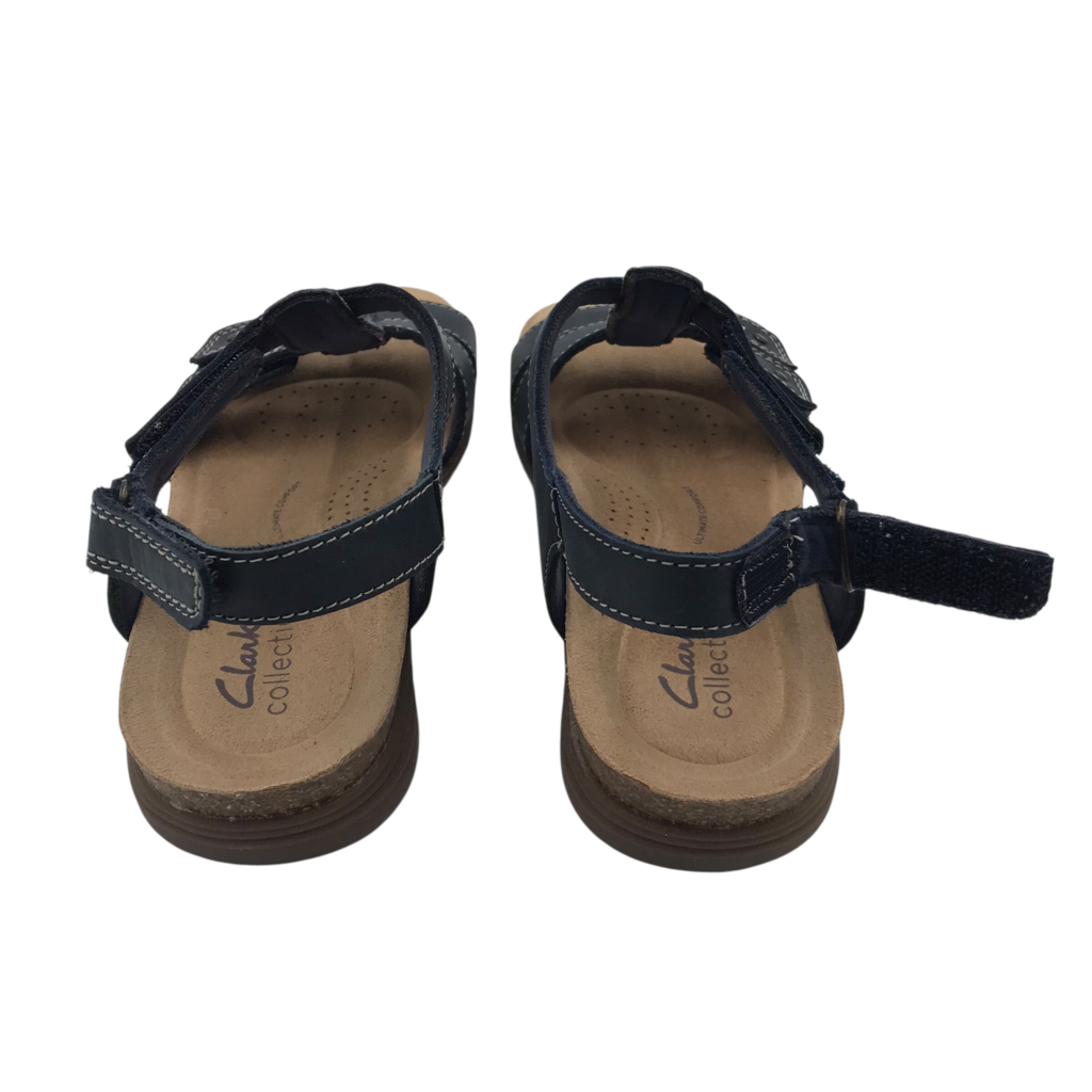 CLARKS SANDAL SHOES NAVY 8.5