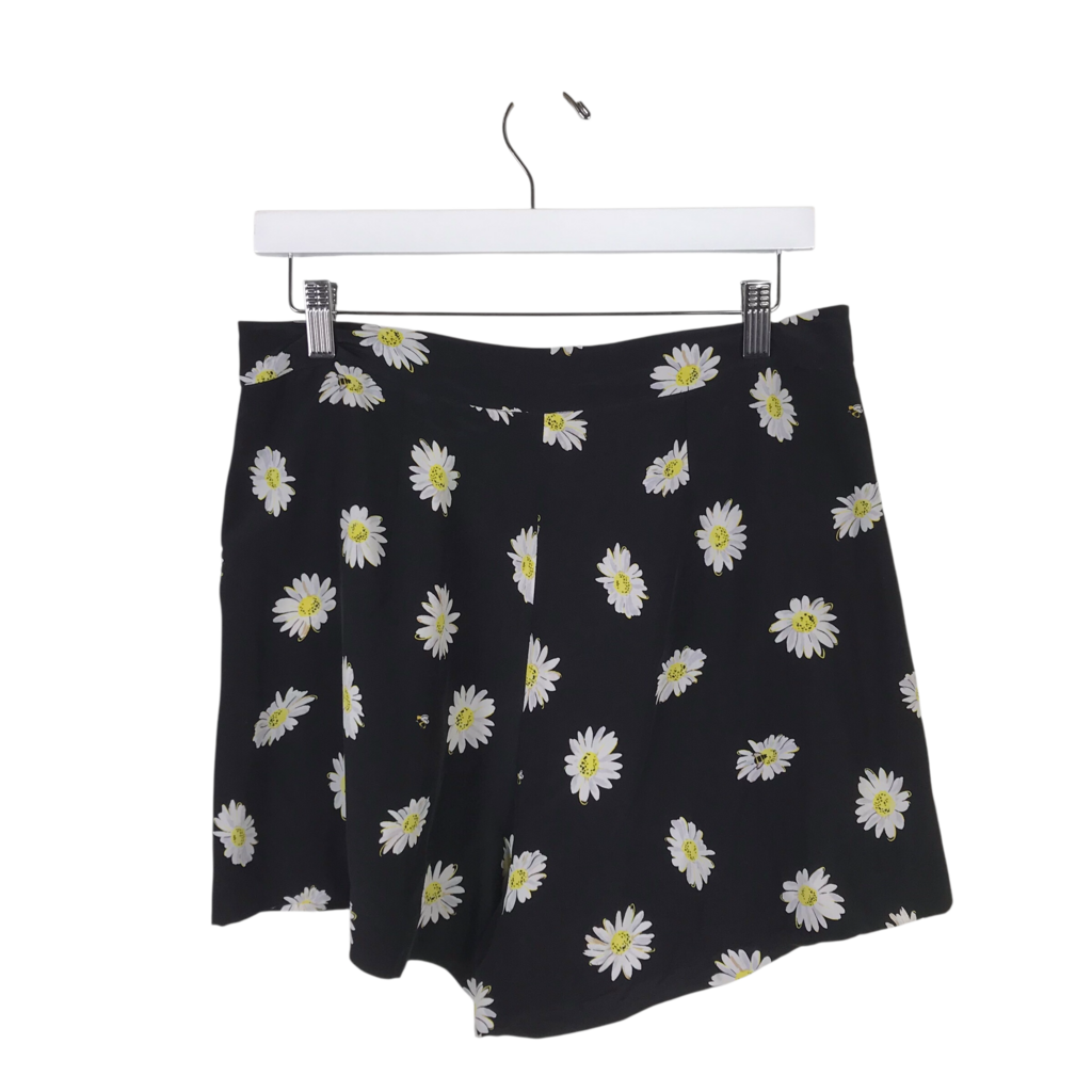 KATE SPADE RET$228 FLORAL MINI DESIGNER SHORTS BLACK WHITE 8