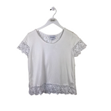 LACE SHORT SLEEVE DESIGNER TOP WHITE 2