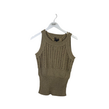 ESCADA SPORT CROCHET SLEEVELESS DESIGNER TOP GOLD MEDIUM