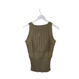 ESCADA SPORT CROCHET SLEEVELESS DESIGNER TOP GOLD MEDIUM