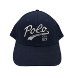 POLO RALPH LAUREN LOGO SNAPBACK HAT NAVY SILVER OS