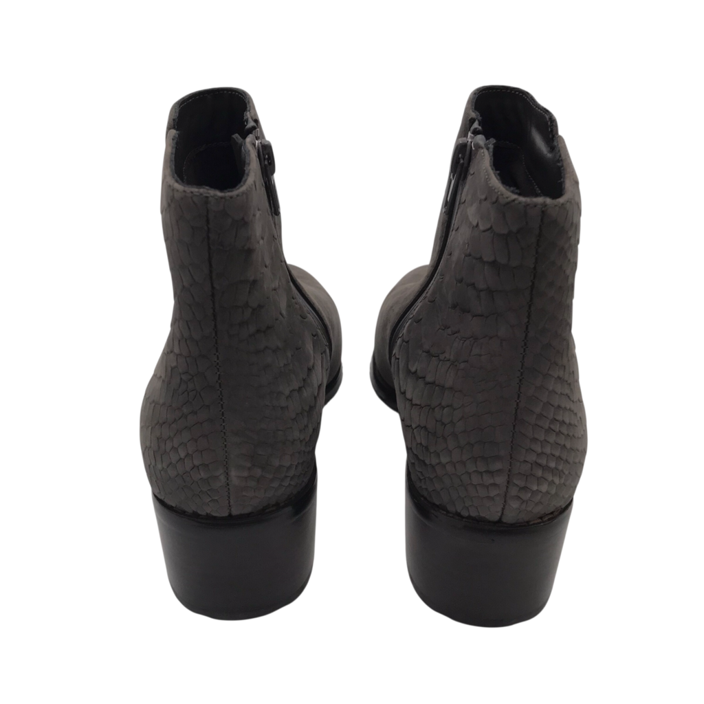 VANELI EMBOSSED SUEDE ANKLE BOOTS GRAY 8.5