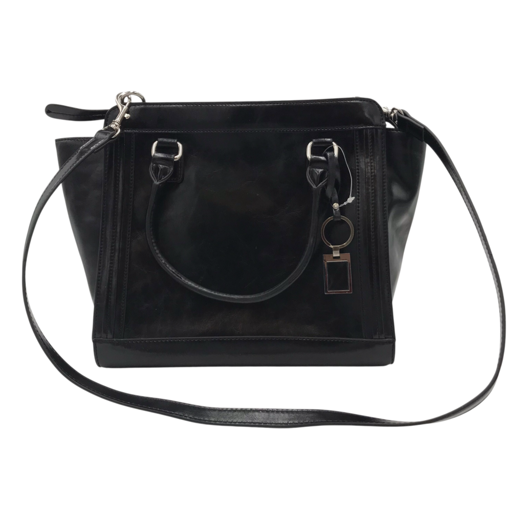 GIANI BERNINI NWT LEATHER SATCHEL HANDBAG BLACK