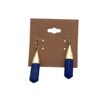 KENDRA SCOTT DANGLE EARRINGS GOLDTONE BLUE