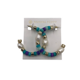 KENDRA SCOTT NWT$88 BEADED HOOP EARRINGS TEAL PURPLE