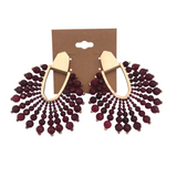 KENDRA SCOTT BEADED EARRINGS GOLDTONE MAROON
