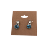RET$434 .925/14K DANGLE EARRINGS SILVER/GOLD TOPAZ