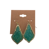 KENDRA SCOTT DANGLE GEMSTONE EARRINGS GOLDTONE GREEN