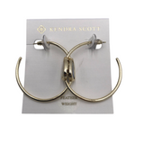 KENDRA SCOTT NWT$68 LARGE HOOP EARRINGS GOLDTONE PURPLE
