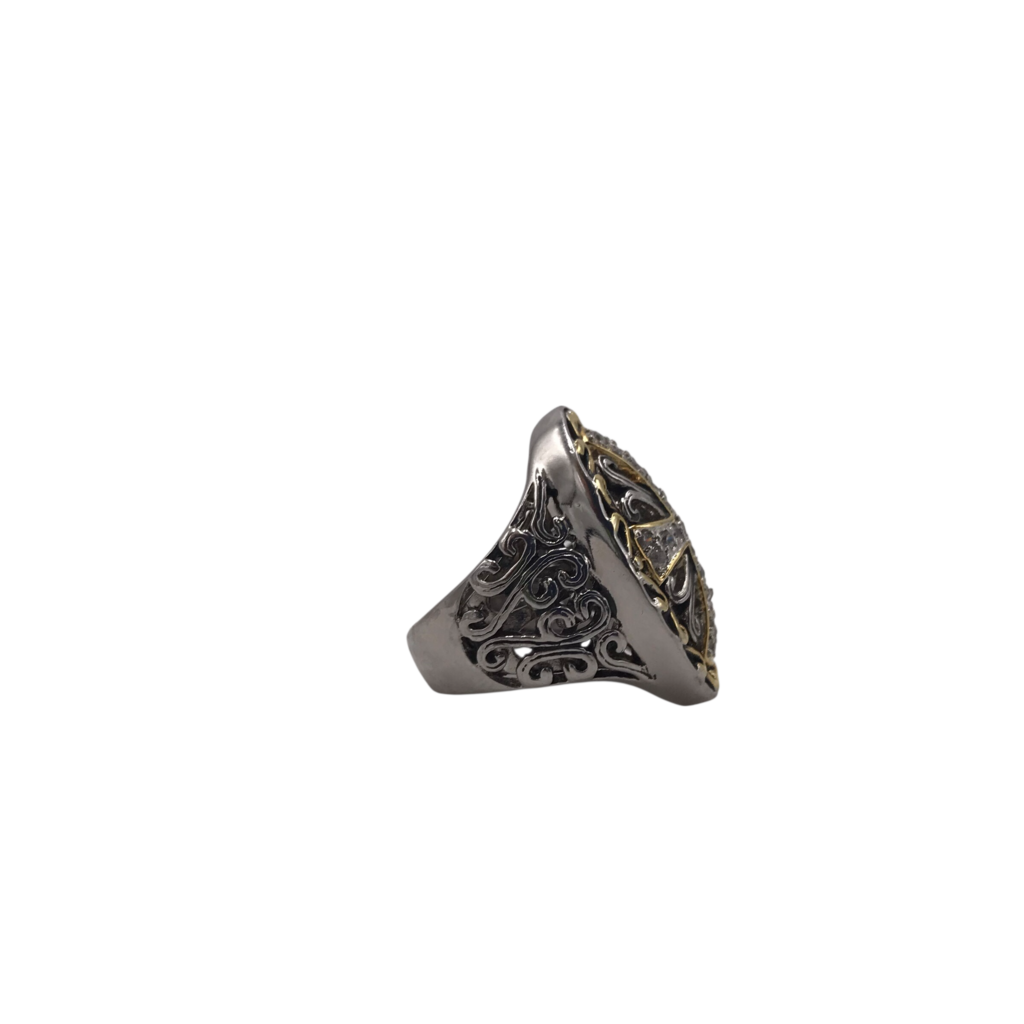 .925 CROSS CRYSTALS RING SILVER 6